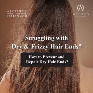 Dry hair ends are a common problem, but they can be prevented and repaired through proper care. Regularly trim the ends, use nourishing shampoo and conditioner, and incorporate deep nourishing hair masks into your routine. Avoid excessive use of heat tools and protect the ends with sun protection sprays. Additionally, maintaining hydration by drinking enough water and adopting a balanced diet can benefit hair health.
 	 "Good hair days start at A Cuts Studio."
 	 #acutsstudio #paradigmmalljb #ecobotanic #organicproduct
