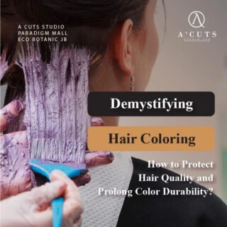Concerning about damaging your hair quality and having the color fade quickly after hair dye?
 	 Before coloring, undergo a proper hair assessment, choose low-ammonia hair dye products, and follow professional advice on care steps, such as using color-protecting shampoos and regular deep nourishment. Additionally, avoid excessive use of heat tools and exposure to sunlight to help prolong color durability.
 	 "Good hair days start at A Cuts Studio."
 	 #acutsstudio #paradigmmalljb #ecobotanic #organicproduct